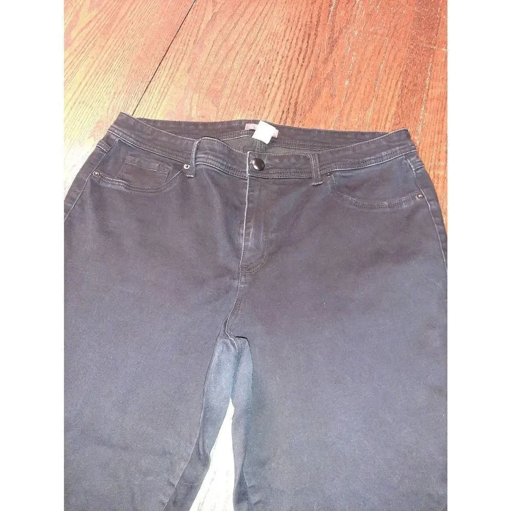 Sz 18 db Established 1962 Black Stretch Boot Cut Pant Back Pockets Casual Pants - Picture 2 of 8